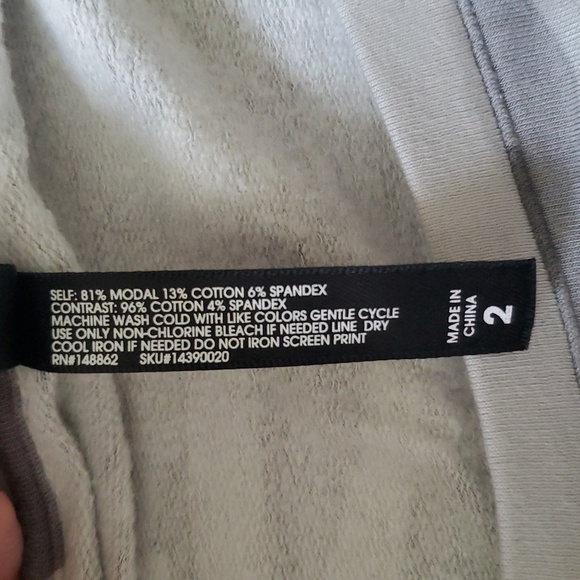 Torrid Gray and White Relaxed Long Sleeve Hoodie With Drawstring Button Pant - Picture 6 of 16